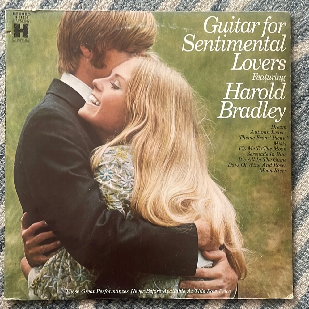 3/$25 Harold Bradley Guitar for Sentimental Lovers Vintage Vinyl Record. 1972